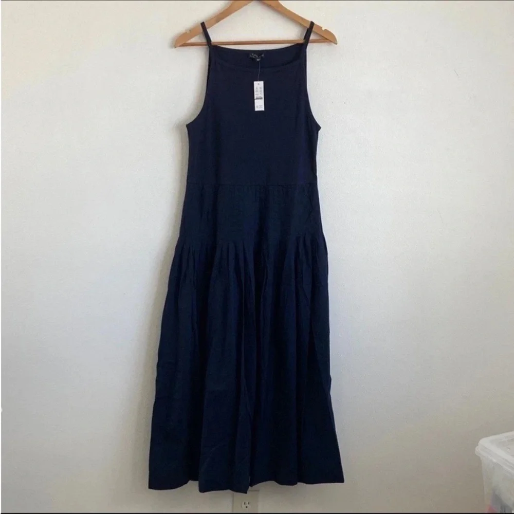 J. Crew Women's‎ Pintuck mixy dress XXS Navy - Picture 3 of 6